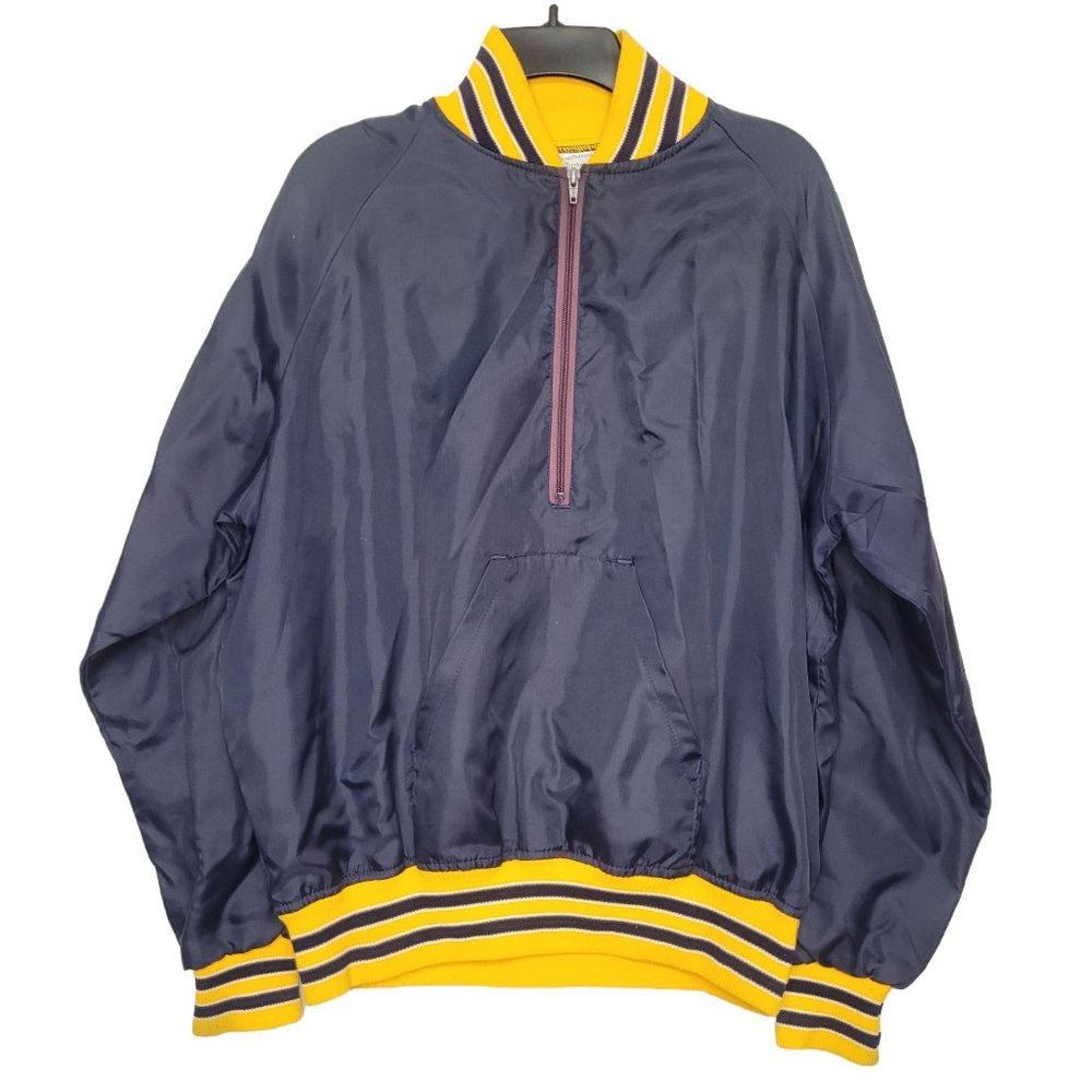 Vintage Harvard Clothing Company Otterwear Half Zip Varsity Jacket Mens Medium